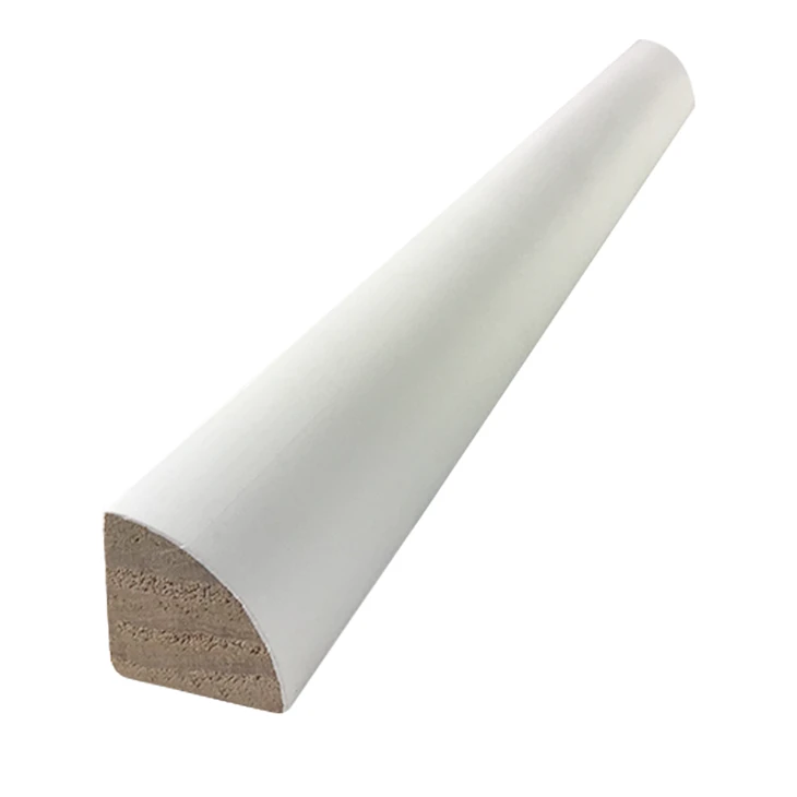 Super Fine White Primed Wood Small Shoe Mouldings Or Quarter Round 106/129 For Baseboard